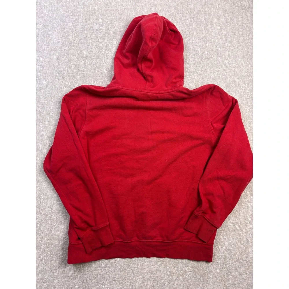 The North Face Mens Half Dome Pullover Hoodie Red Black Logo Size Large 3201